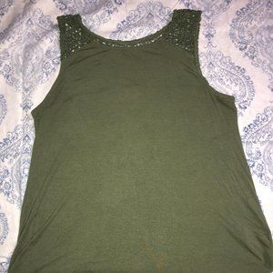 Green Floral Tank Top